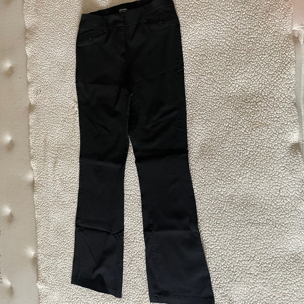 Flirtations black dress pants, boot cut, size 11